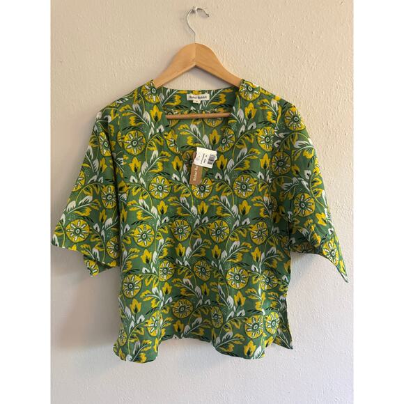 Roller Rabbit Tops - Roller Rabbit green floral blouse NWT